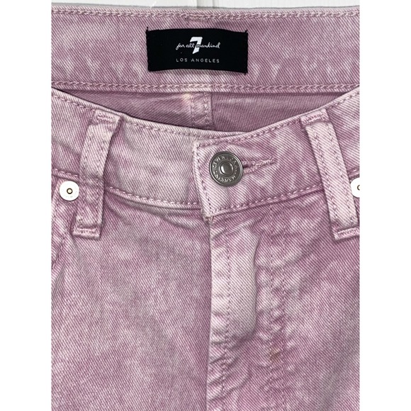 SEVEN FOR ALL MANKIND Jeans Womens 26 Pink High Waist High Rise Cropped Straight - Picture 5 of 14